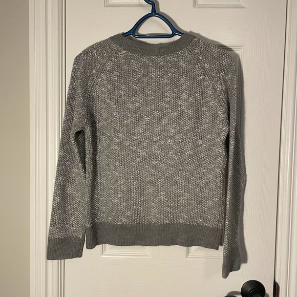 OAK + FORT Knit Pullover Sweater Size Medium Grey Crewneck Long Sleeve - Picture 3 of 4